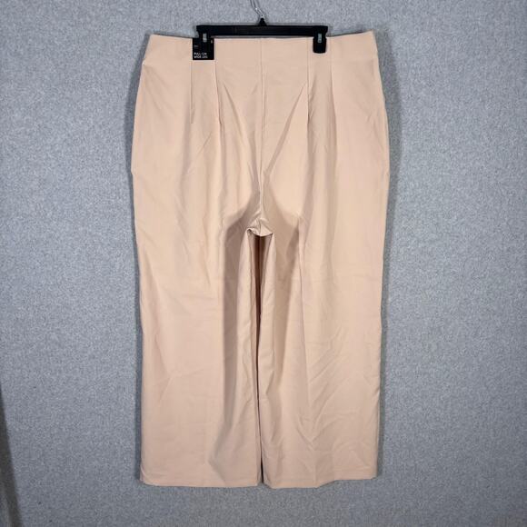 Torrid Wide Leg‎ Studio Refined Pants 3 Short Crepe Knit Neutral Quiet Luxury 3X - Picture 8 of 13